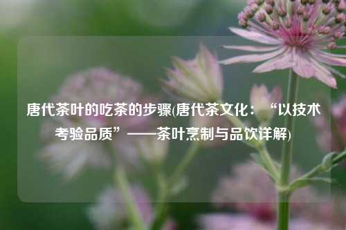 唐代茶叶的吃茶的步骤(唐代茶文化：“以技术考验品质”——茶叶烹制与品饮详解)
