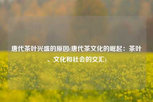 唐代茶叶兴盛的原因(唐代茶文化的崛起：茶叶、文化和社会的交汇)