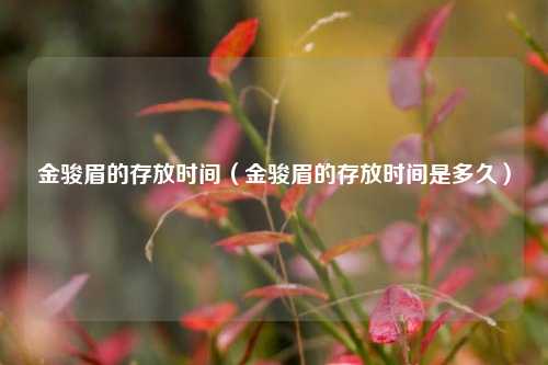 金骏眉的存放时间（金骏眉的存放时间是多久）
