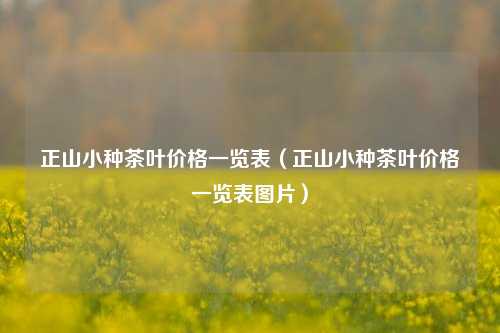 正山小种茶叶价格一览表（正山小种茶叶价格一览表图片）