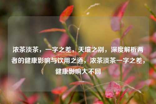 浓茶淡茶，一字之差，天壤之别，深度解析两者的健康影响与饮用之道，浓茶淡茶一字之差，健康影响大不同