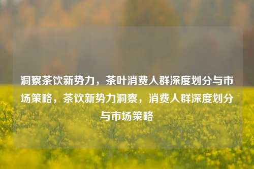 洞察茶饮新势力，茶叶消费人群深度划分与市场策略，茶饮新势力洞察，消费人群深度划分与市场策略